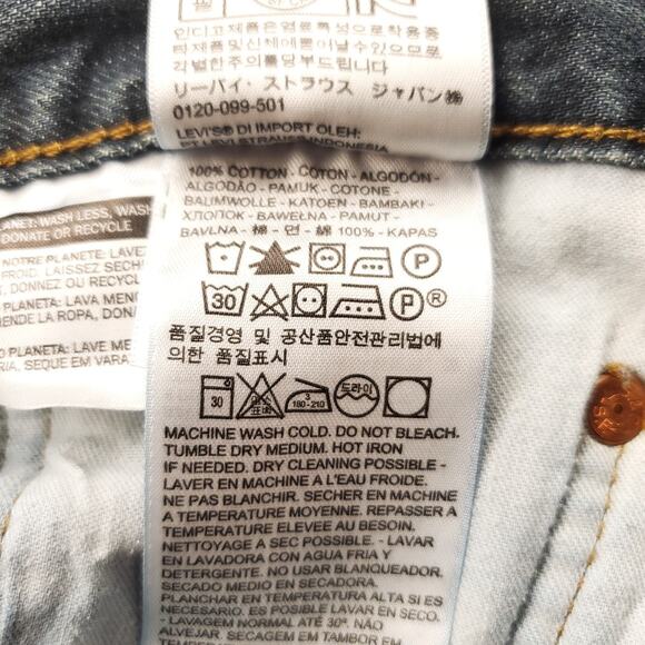 Levi's 501 Jeans Mens 34x34 Blue Dark Wash Faded Straight Classic Denim Rugged - Picture 11 of 12